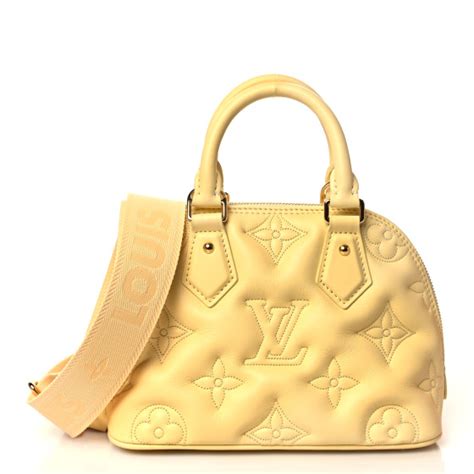 LOUIS VUITTON Calfskin Bubblegram Alma BB Banana 